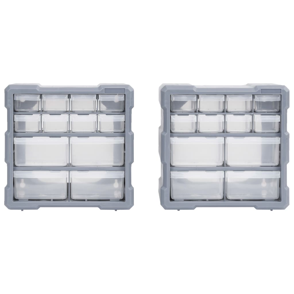 Multi-drawer Organisers with 12 Drawers 2 pcs 26.5x16x26 cm