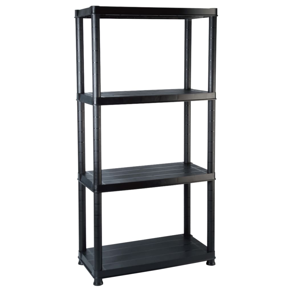 Storage Shelf 4-Tier Black 61x30.5x130 cm Plastic