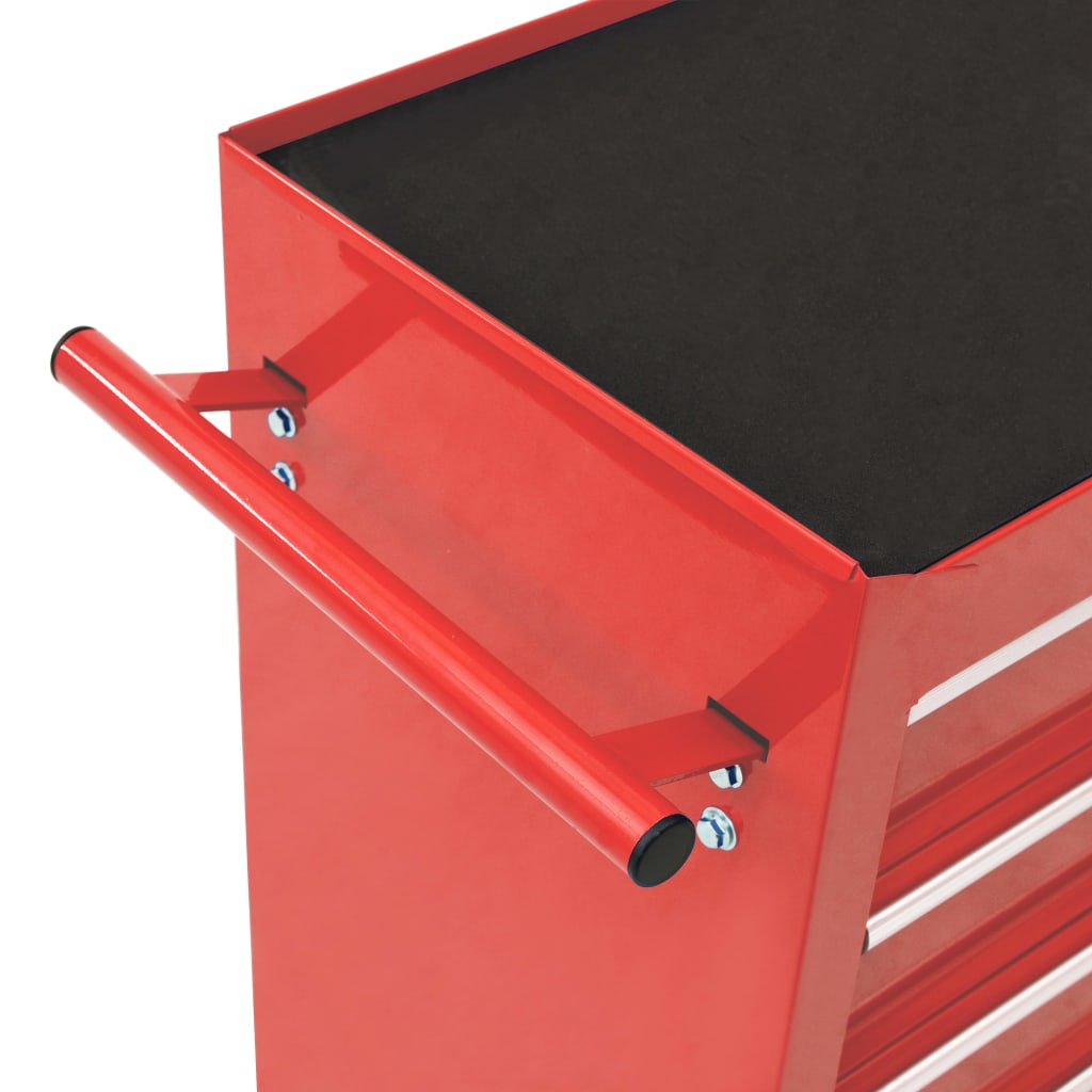 Tool Trolley with 10 Drawers Steel Red (147175+147176)