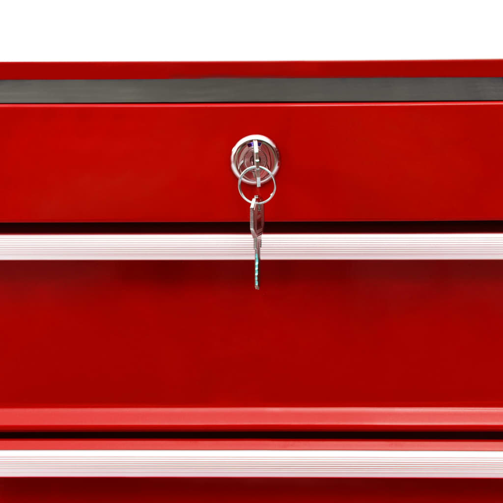 Tool Trolley with 10 Drawers Steel Red (147175+147176)