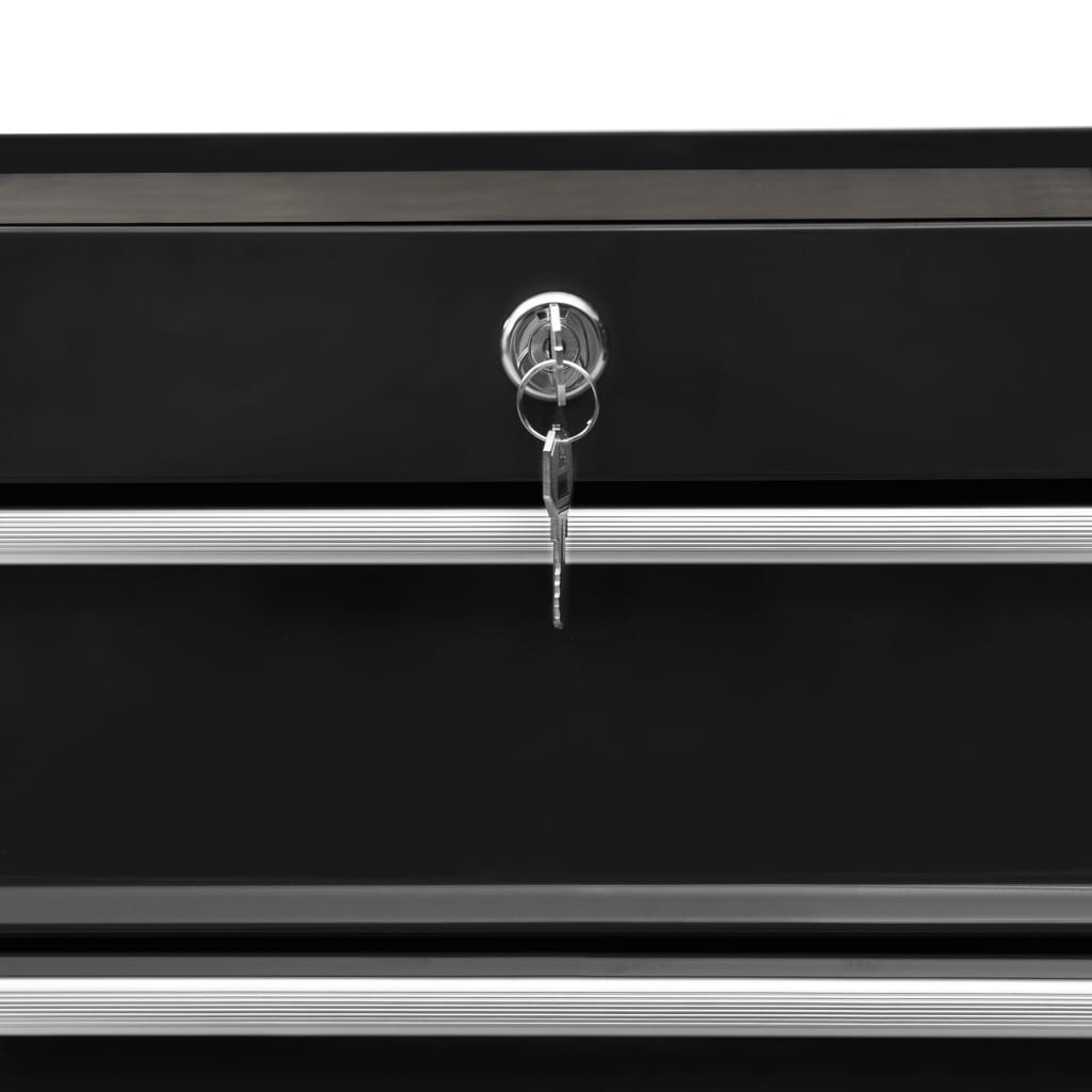 Tool Trolley with 10 Drawers Steel Black (147183+147184)