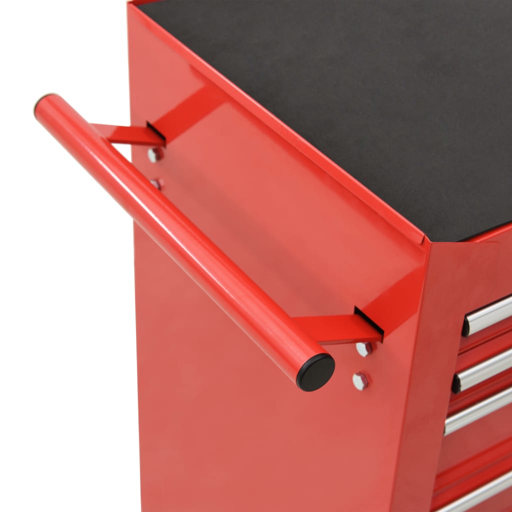 Tool Trolley with 21 Drawers Steel Red (147177+2x147178)