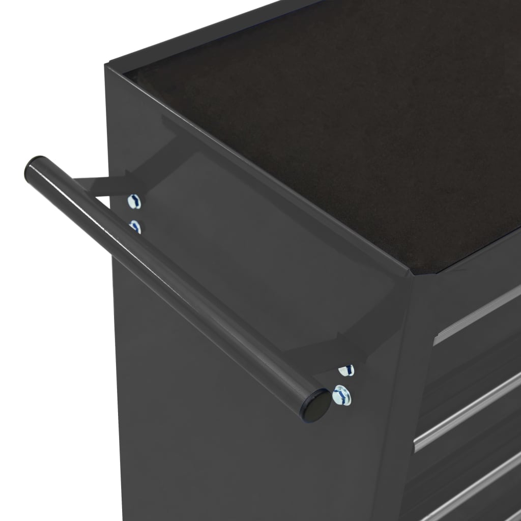 Tool Trolley with 15 Drawers Steel Black (147183+2x147184)