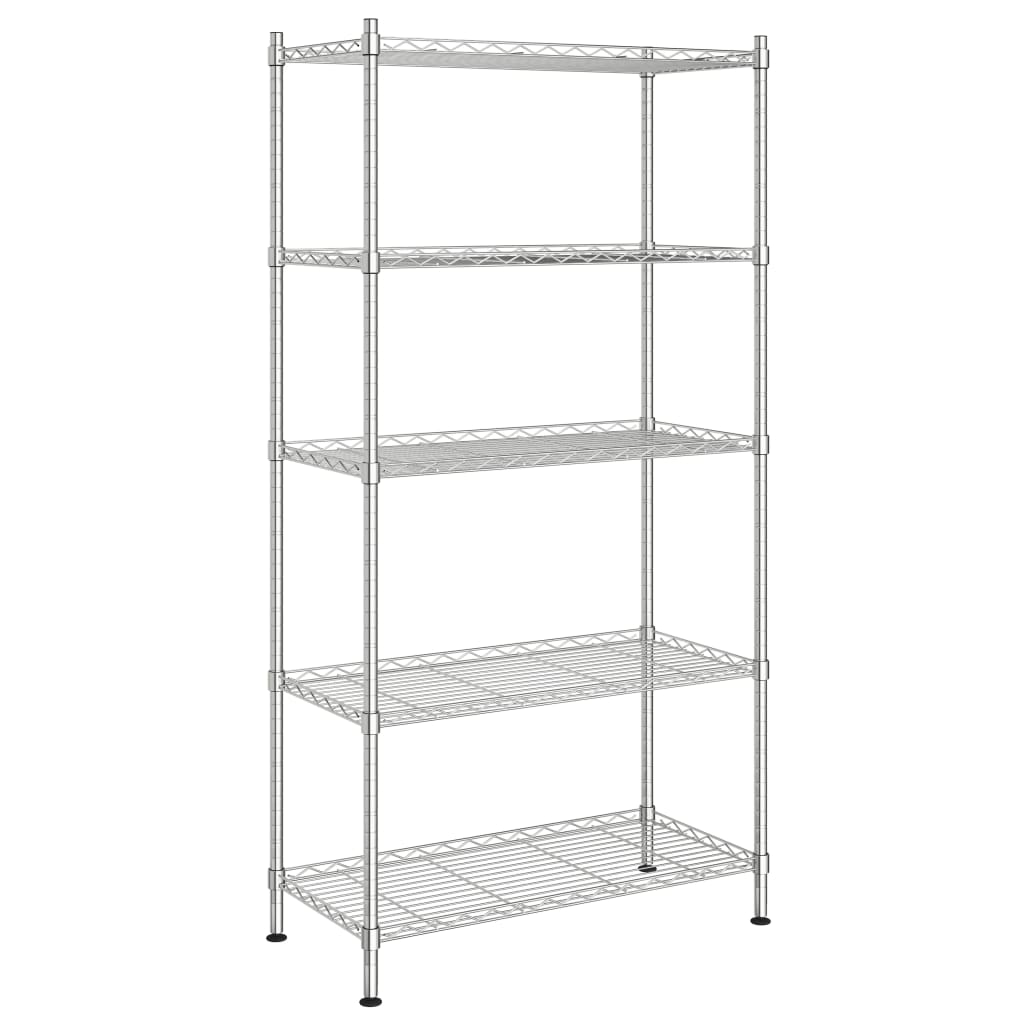 5-Tier Storage Shelf 90x35x180 cm Chrome 250 kg