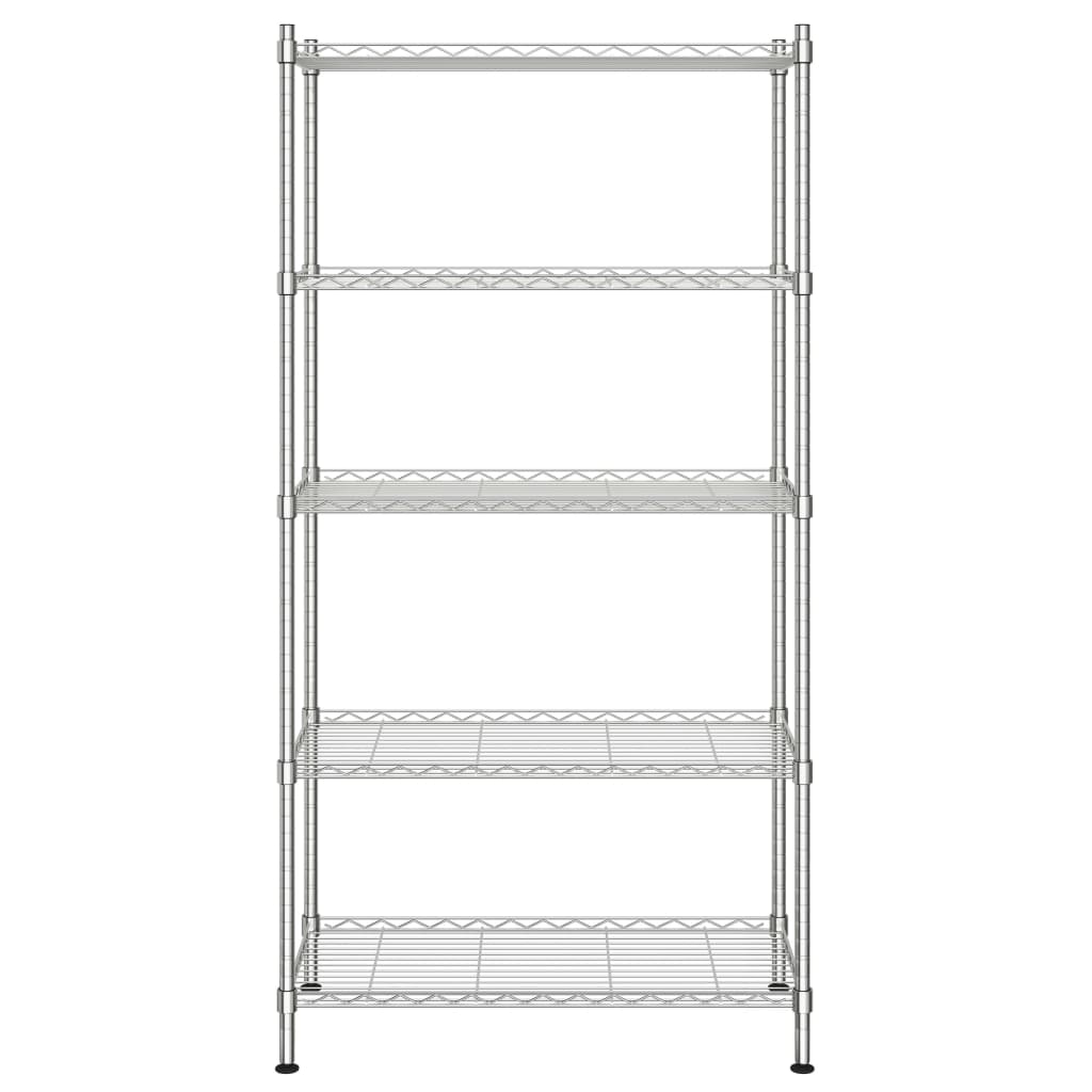 5-Tier Storage Shelf 90x35x180 cm Chrome 250 kg