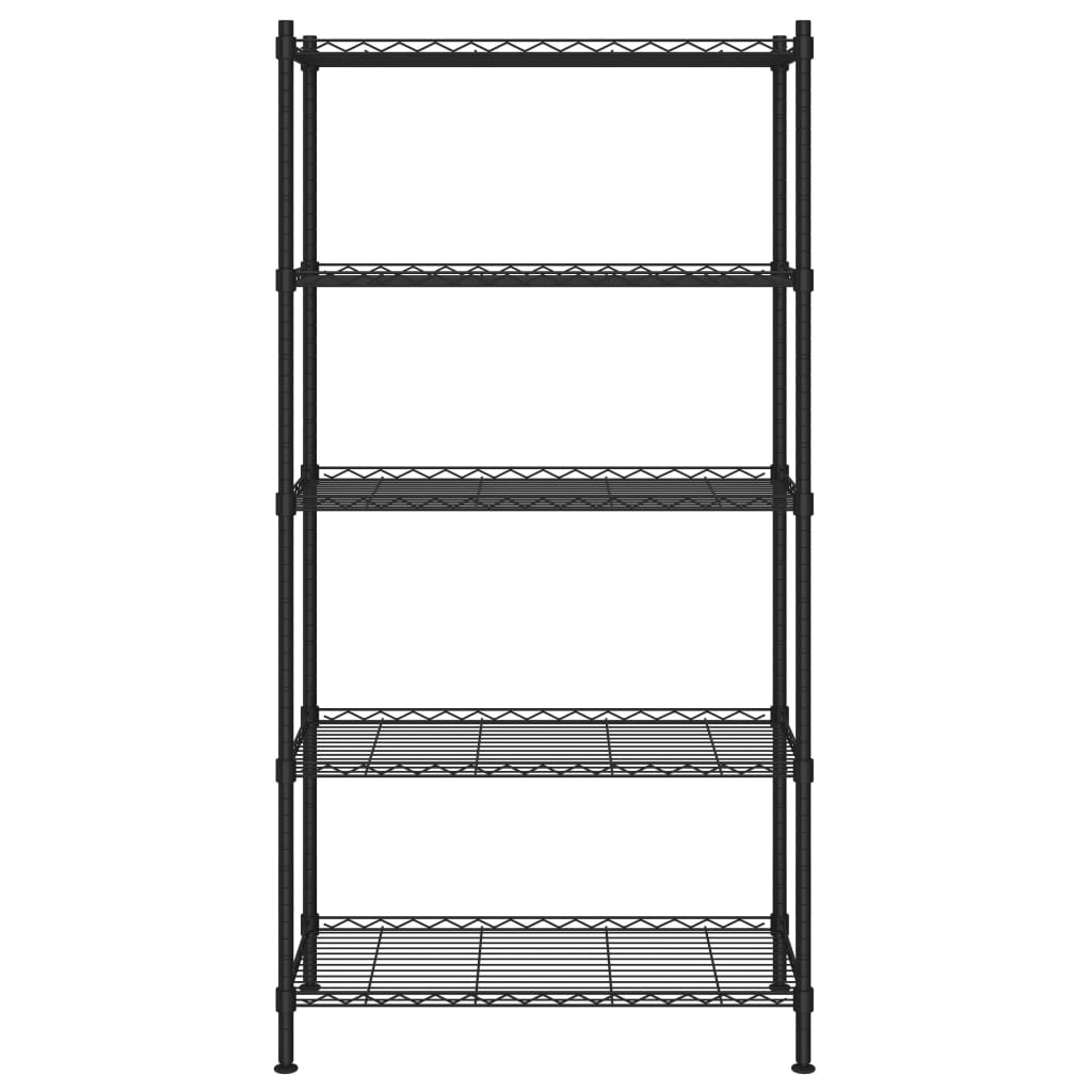 5-Tier Storage Shelf 90x35x180 cm Black 250 kg