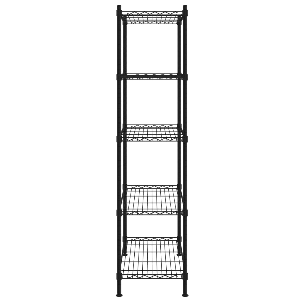 5-Tier Storage Shelf 90x35x180 cm Black 250 kg