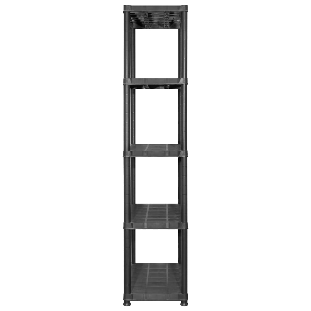 Storage Shelf 5-Tier Black 142x38x170 cm Plastic