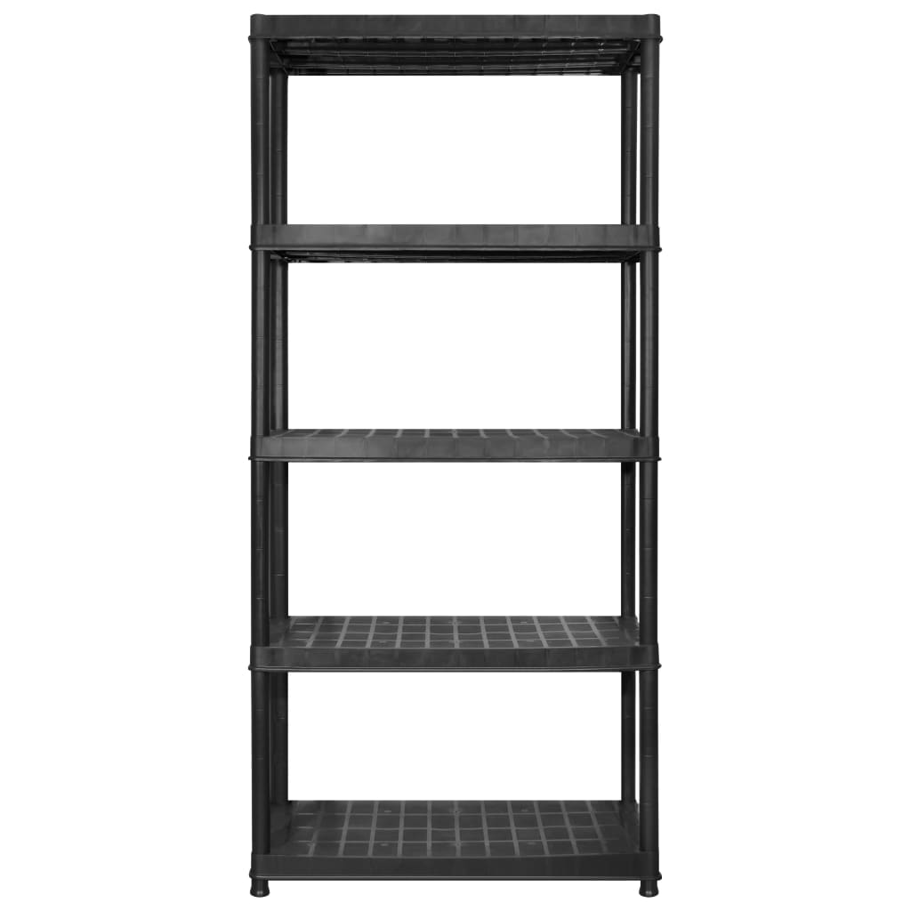 Storage Shelf 5-Tier Black 170x40x185 cm Plastic