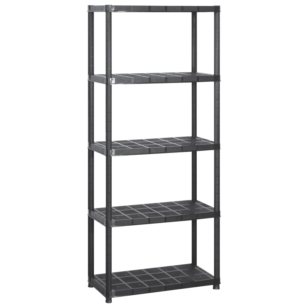 Storage Shelf 5-Tier Black 284x38x170 cm Plastic