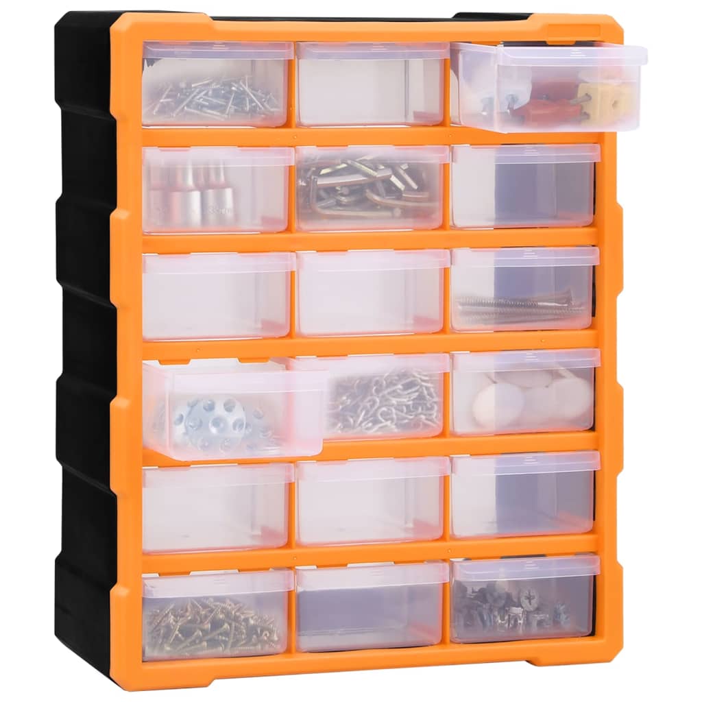 Multi-drawer Organiser with 18 Middle Drawers 38x16x47 cm