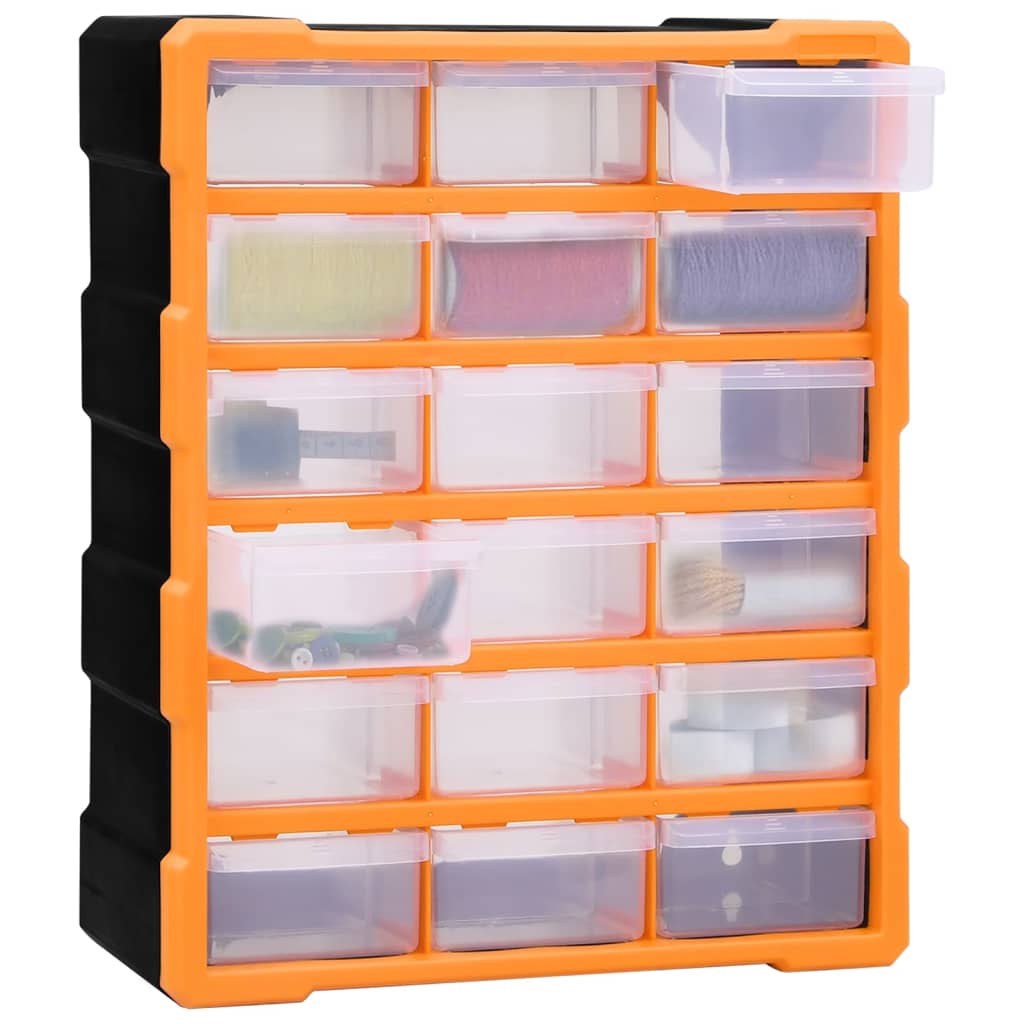 Multi-drawer Organiser with 18 Middle Drawers 38x16x47 cm