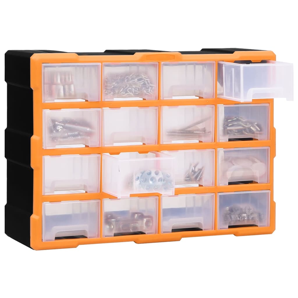 Multi-drawer Organiser with 16 Middle Drawers 52x16x37 cm