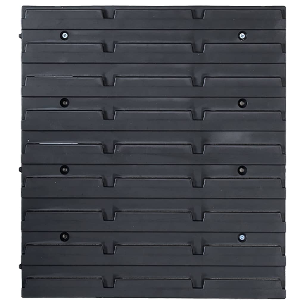 128 Piece Storage Bin Kit with Wall Panels Blue and Black