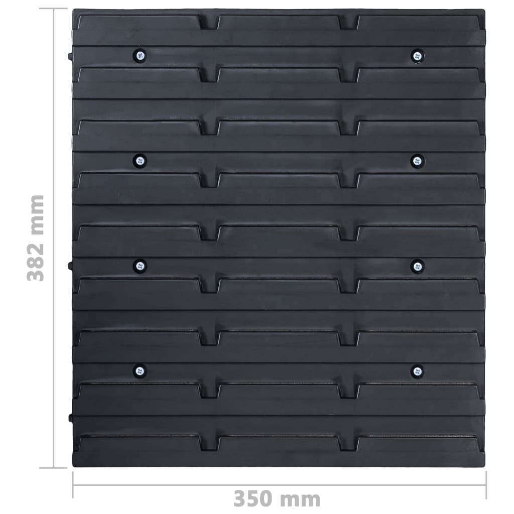 128 Piece Storage Bin Kit with Wall Panels Blue and Black