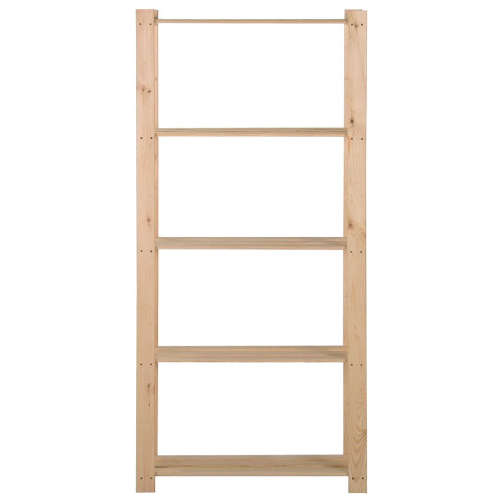 5-Tier Storage Rack 80x28.5x170 cm Solid Pinewood