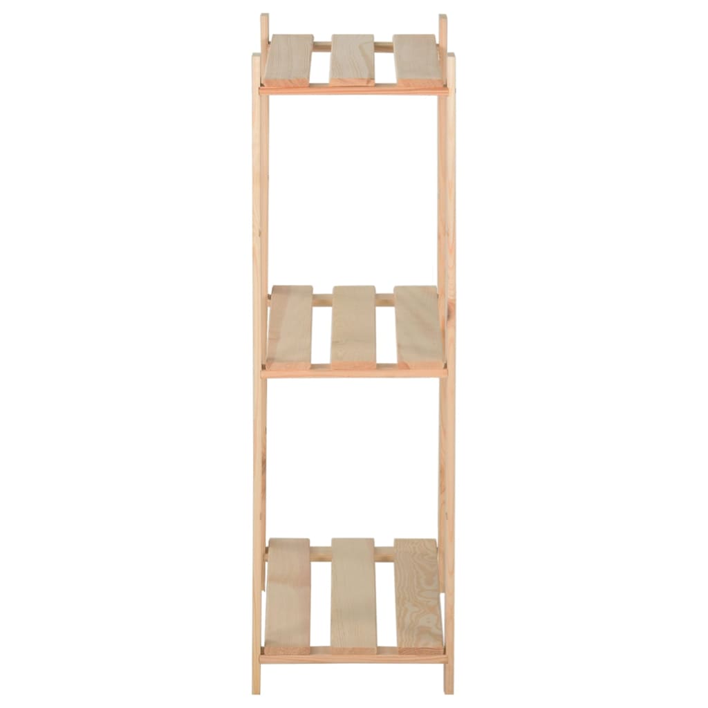 3-Tier Storage Rack 80x28.5x90 cm Solid Pinewood