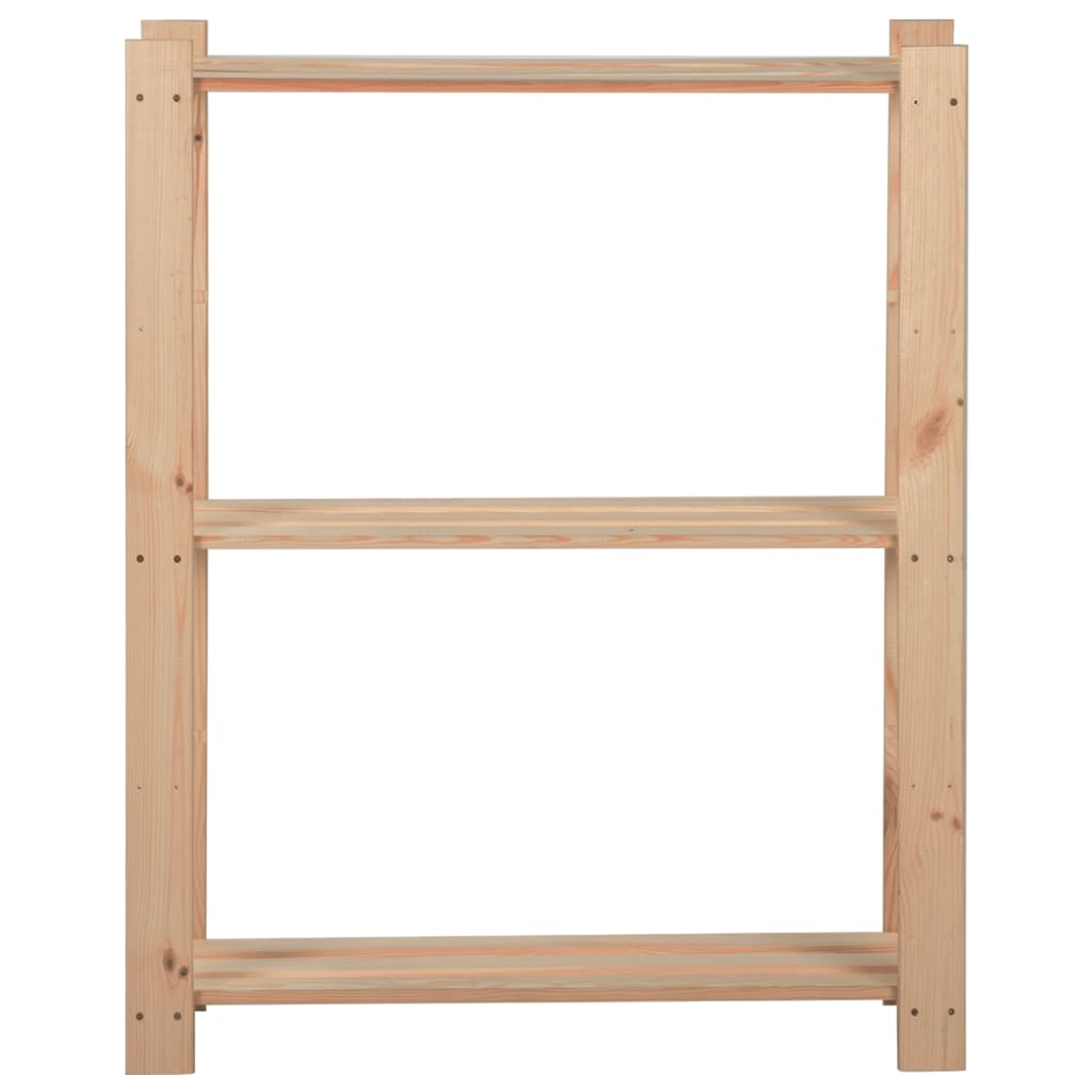 3-Tier Storage Rack 60x28.5x90 cm Solid Pinewood