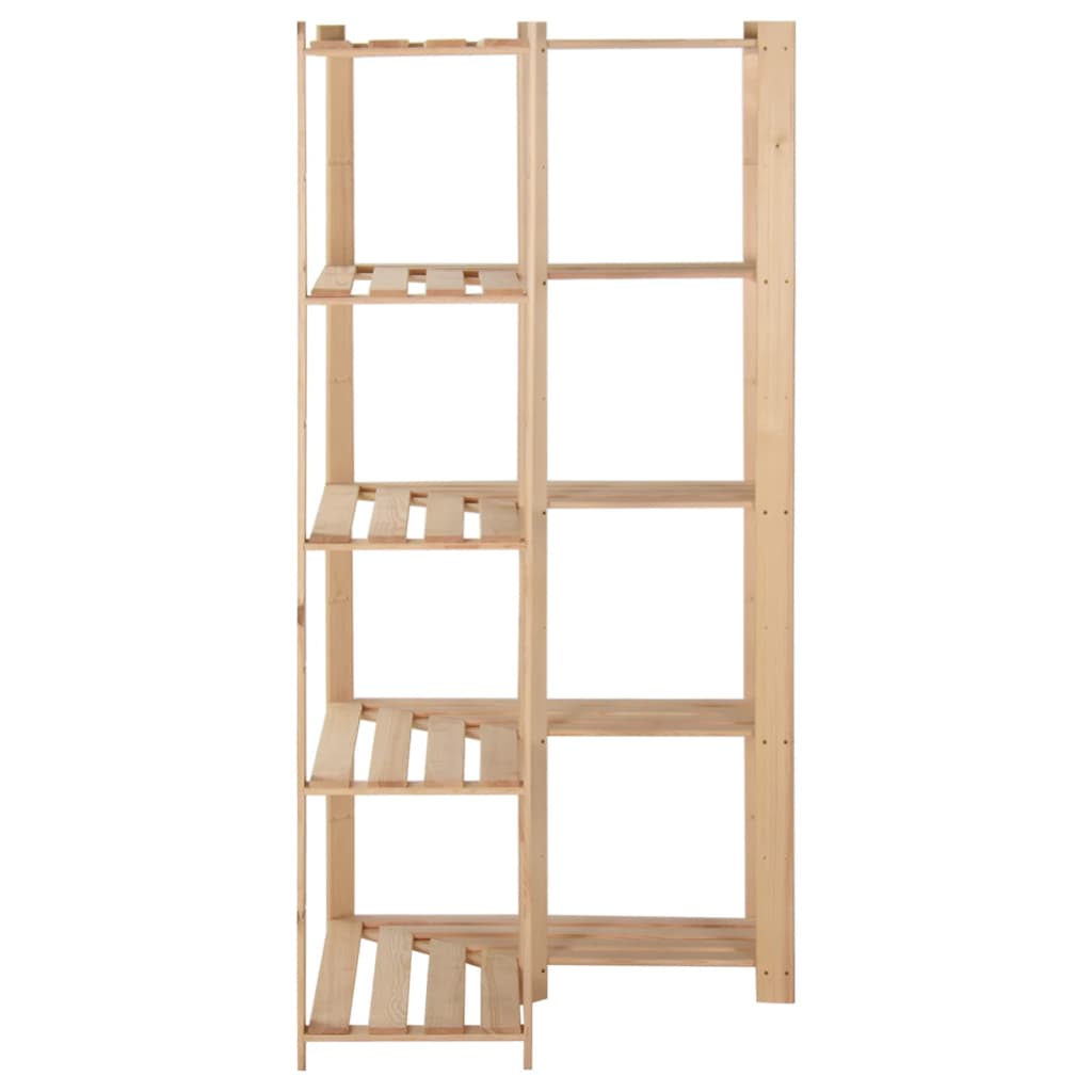 5-Tier Storage Corner Rack 82.5x82.5x170 cm Solid Pinewood