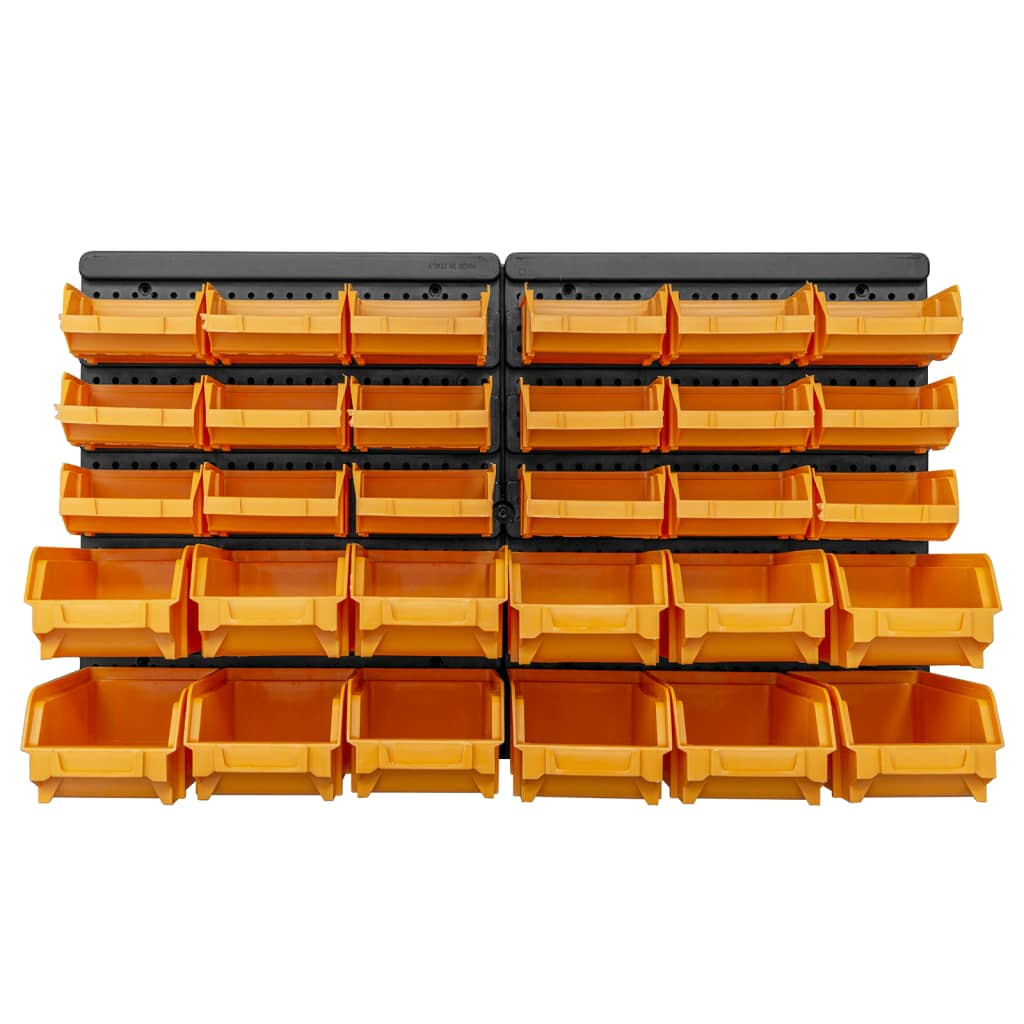 32 Piece Storage Bin Kit with Wall Panels Yellow and Black