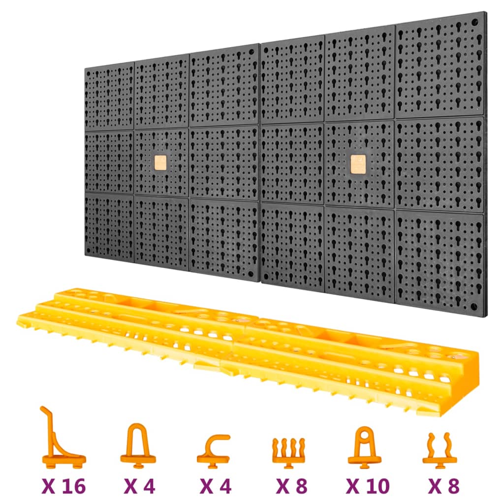 Tool Wall 500x1000 mm 50 Hooks PP