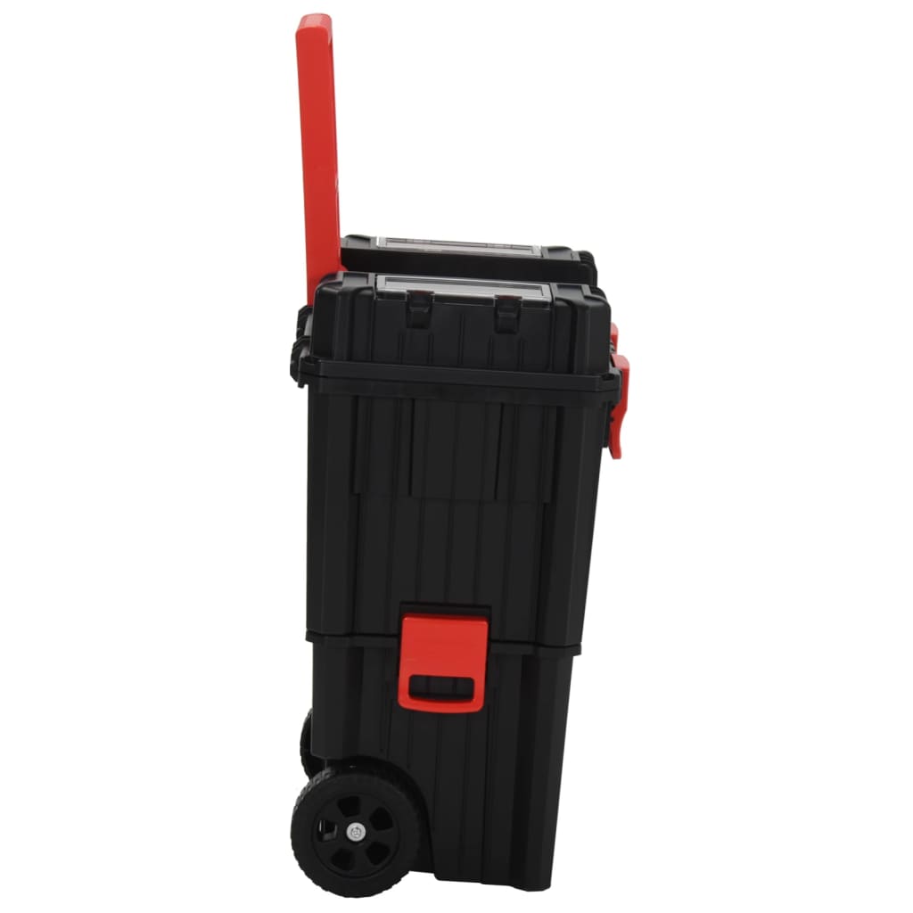 Toolbox Trolley Black and Red Polypropylene