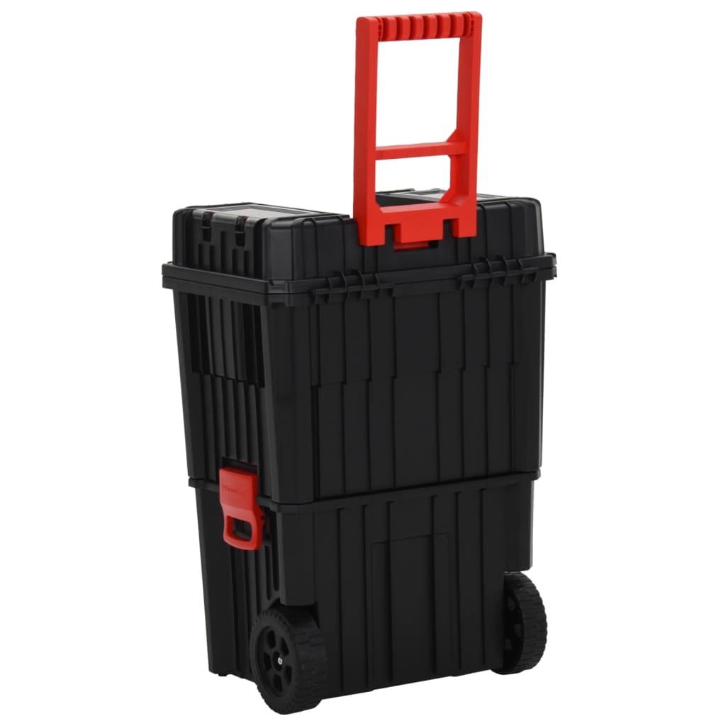 Toolbox Trolley Black and Red Polypropylene