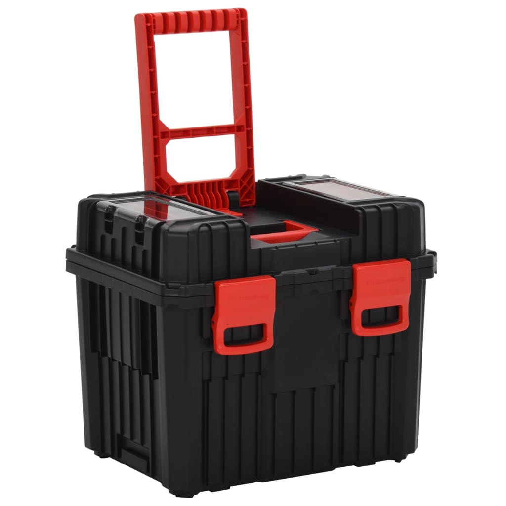 Toolbox Trolley Black and Red Polypropylene