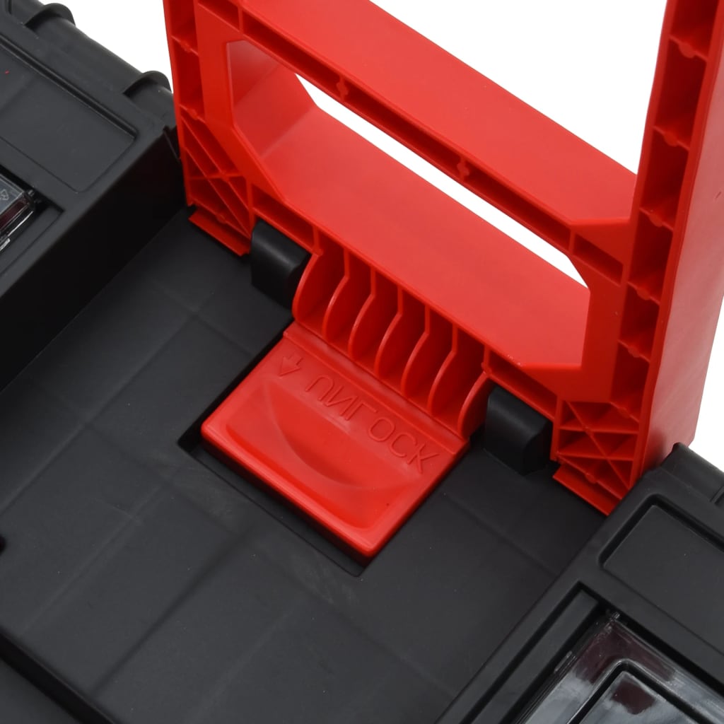 Toolbox Trolley Black and Red Polypropylene