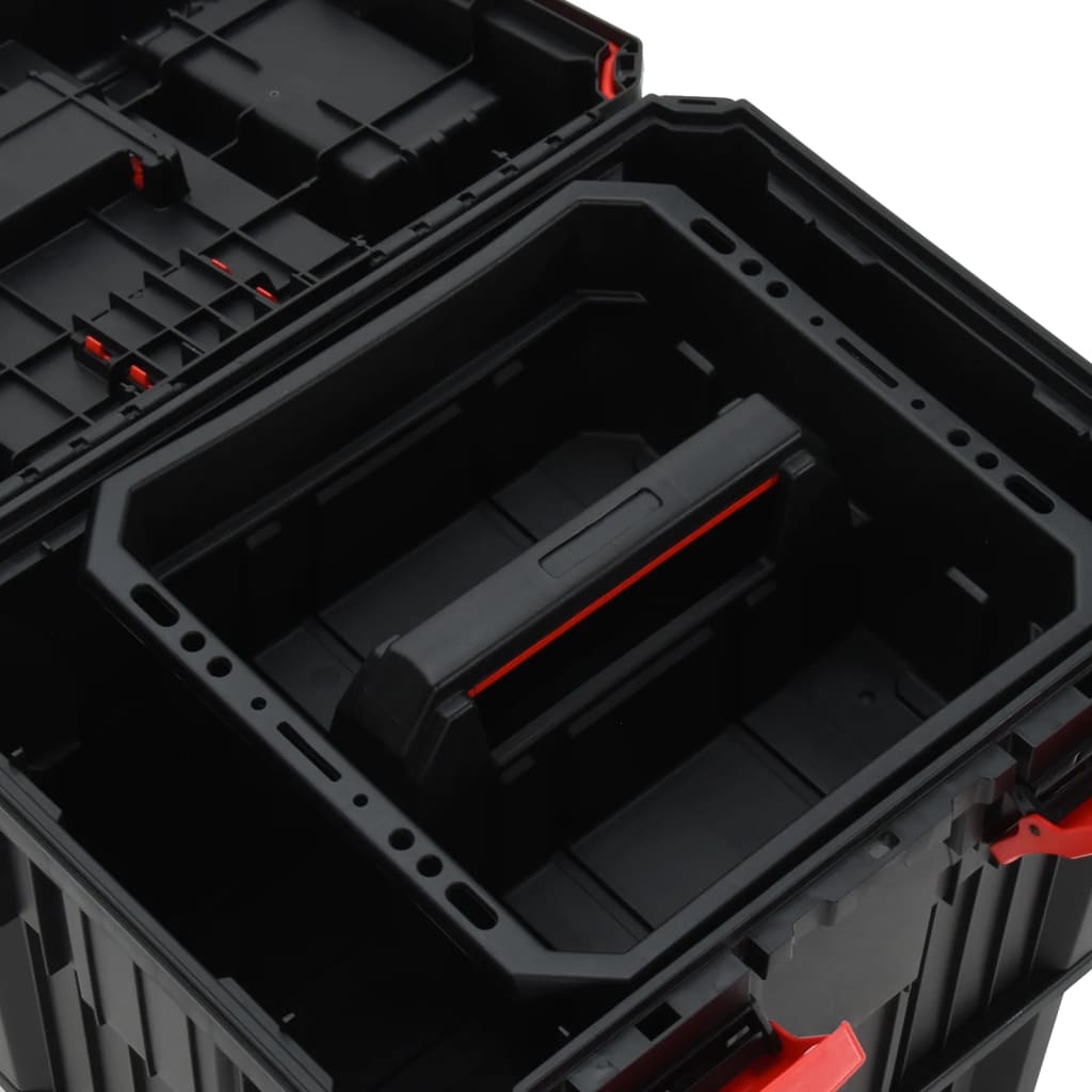 Toolbox Trolley Black and Red Polypropylene