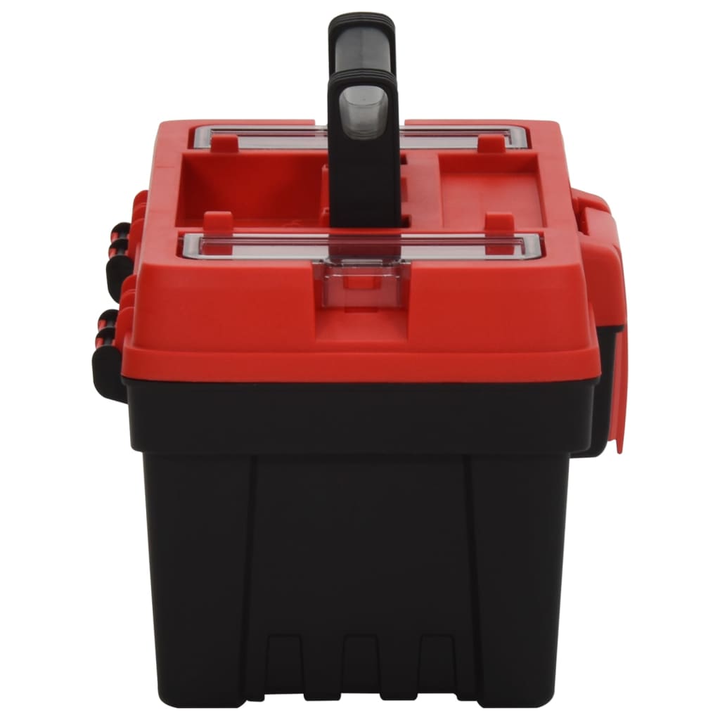 2 Piece Tool Box Set Black and Red Polypropylene