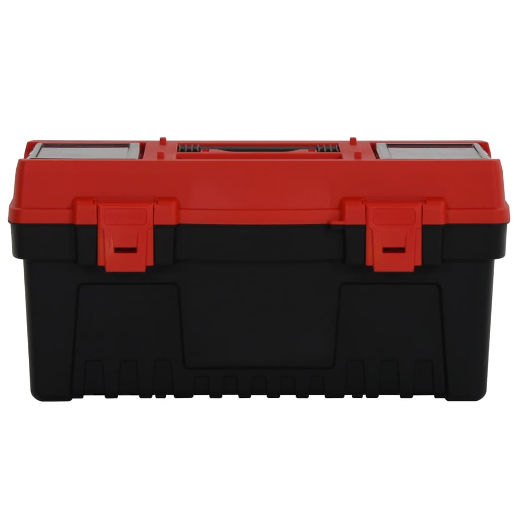 2 Piece Tool Box Set Black and Red Polypropylene