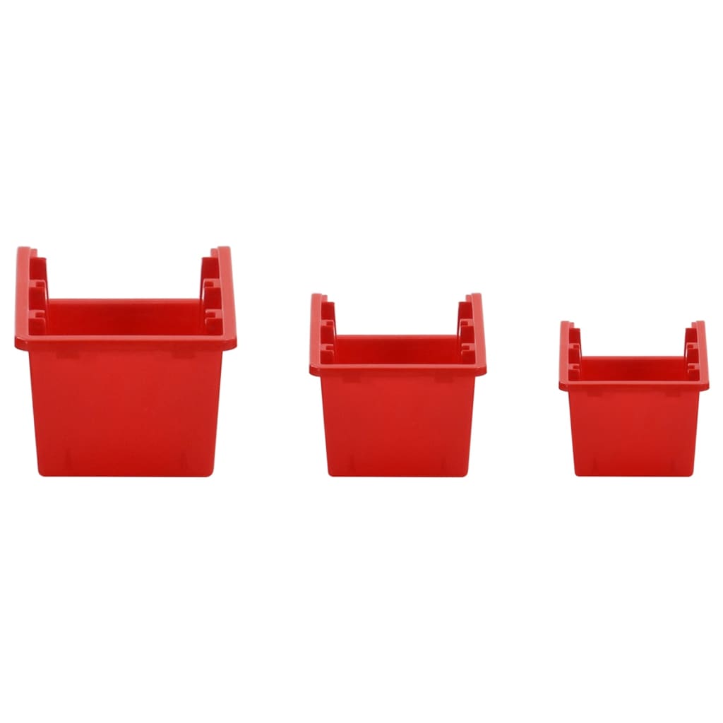 35 Piece Workshop Shelf Set Red and Black 77x39cm Polypropylene