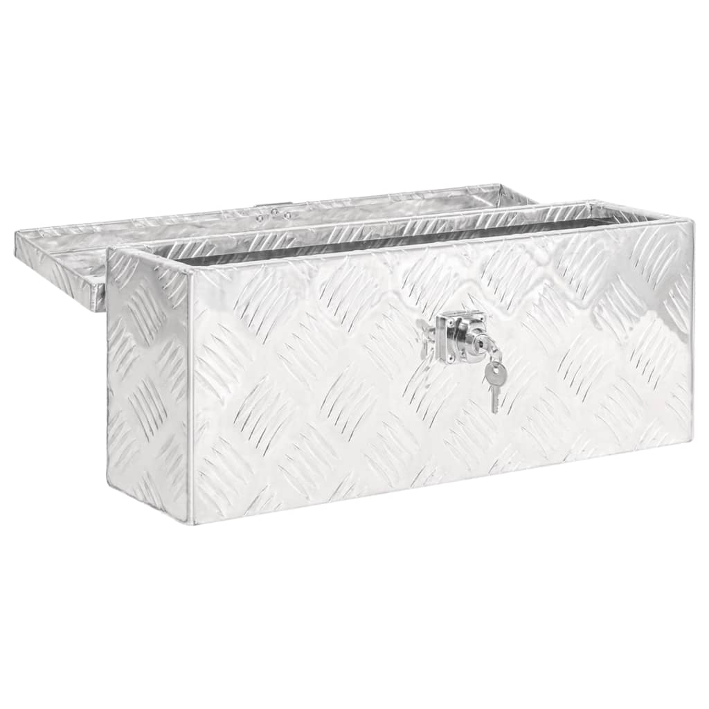 Storage Box Silver 50x15x20.5 Aluminium