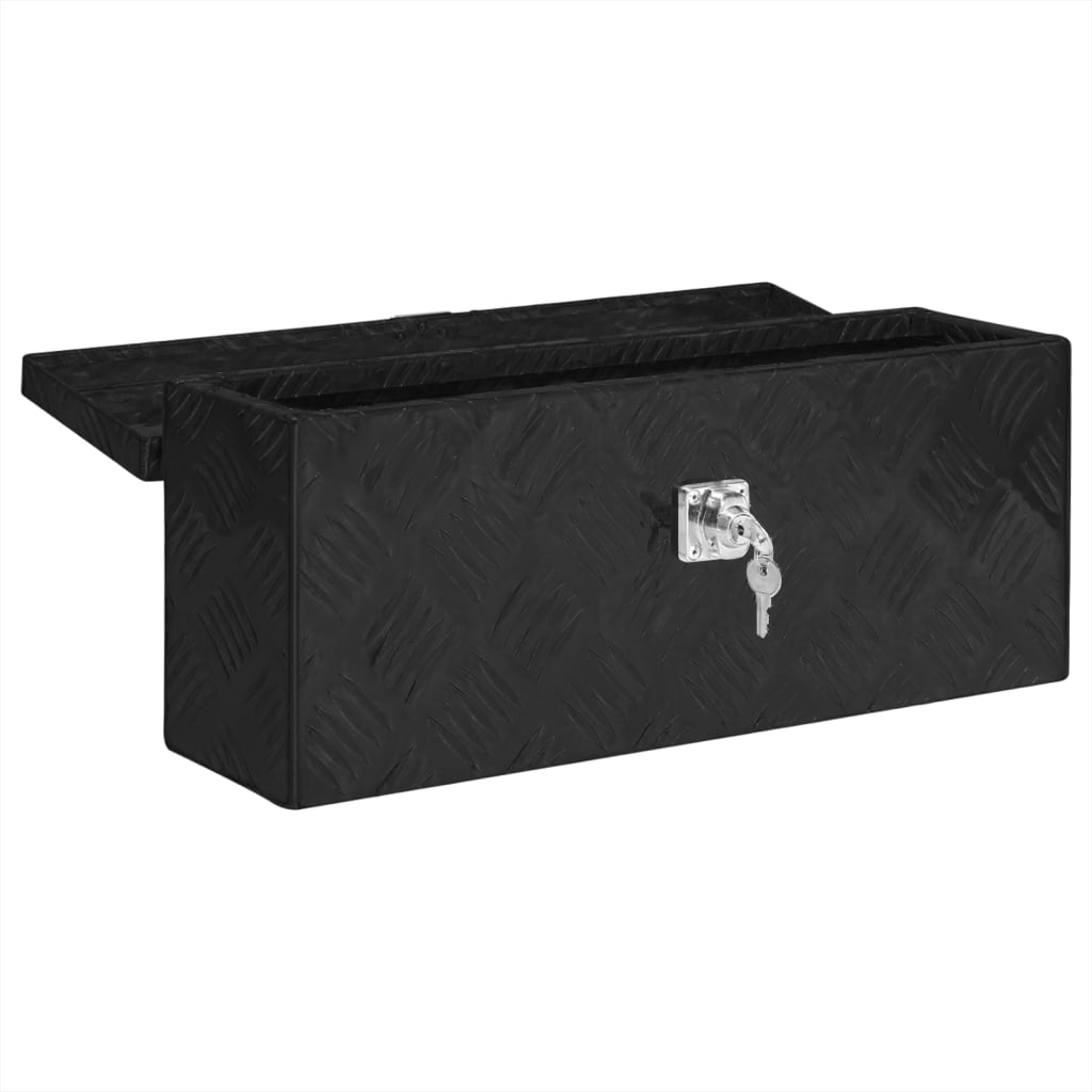 Storage Box Black 50x15x20.5 Aluminium