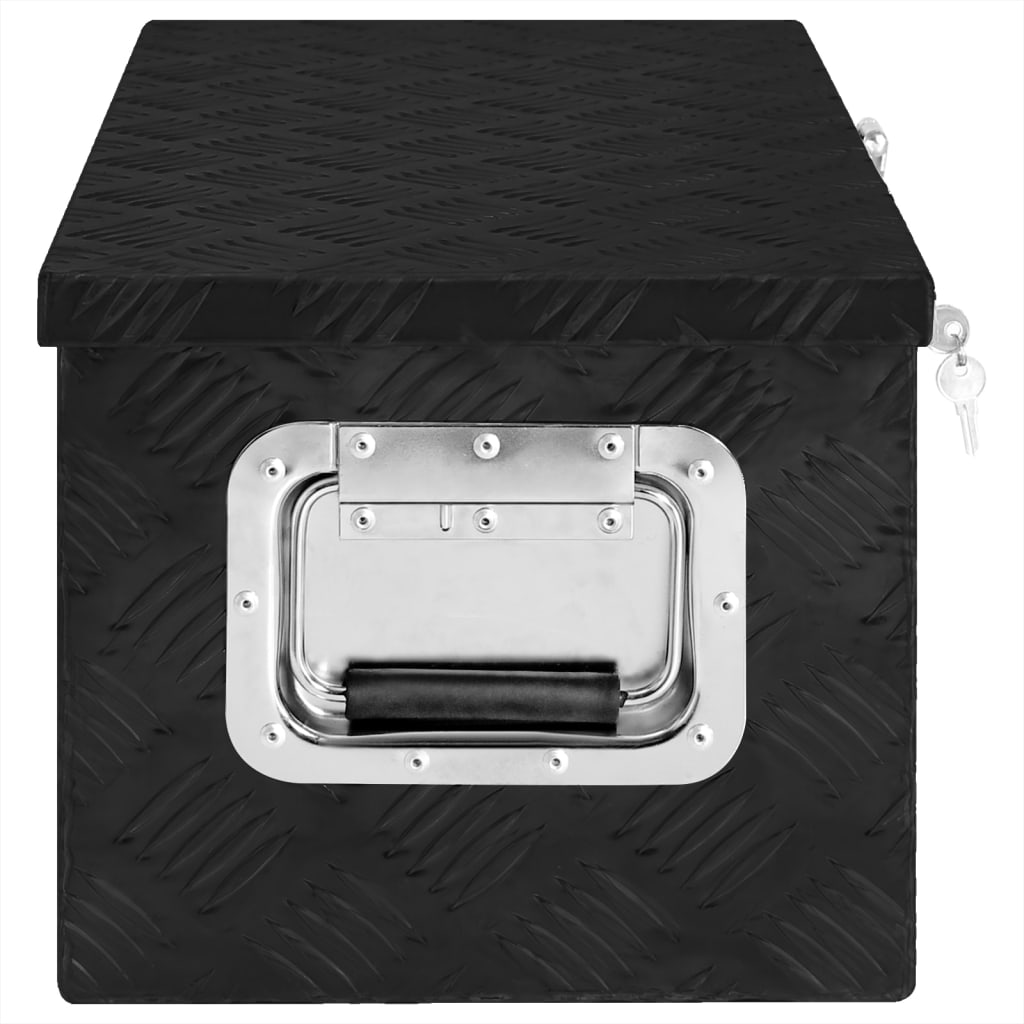 Storage Box Black 70x31x27 cm Aluminium