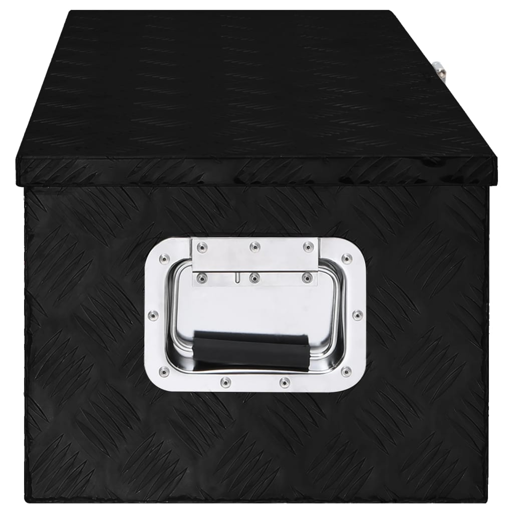 Storage Box Black 80x39x30 cm Aluminium