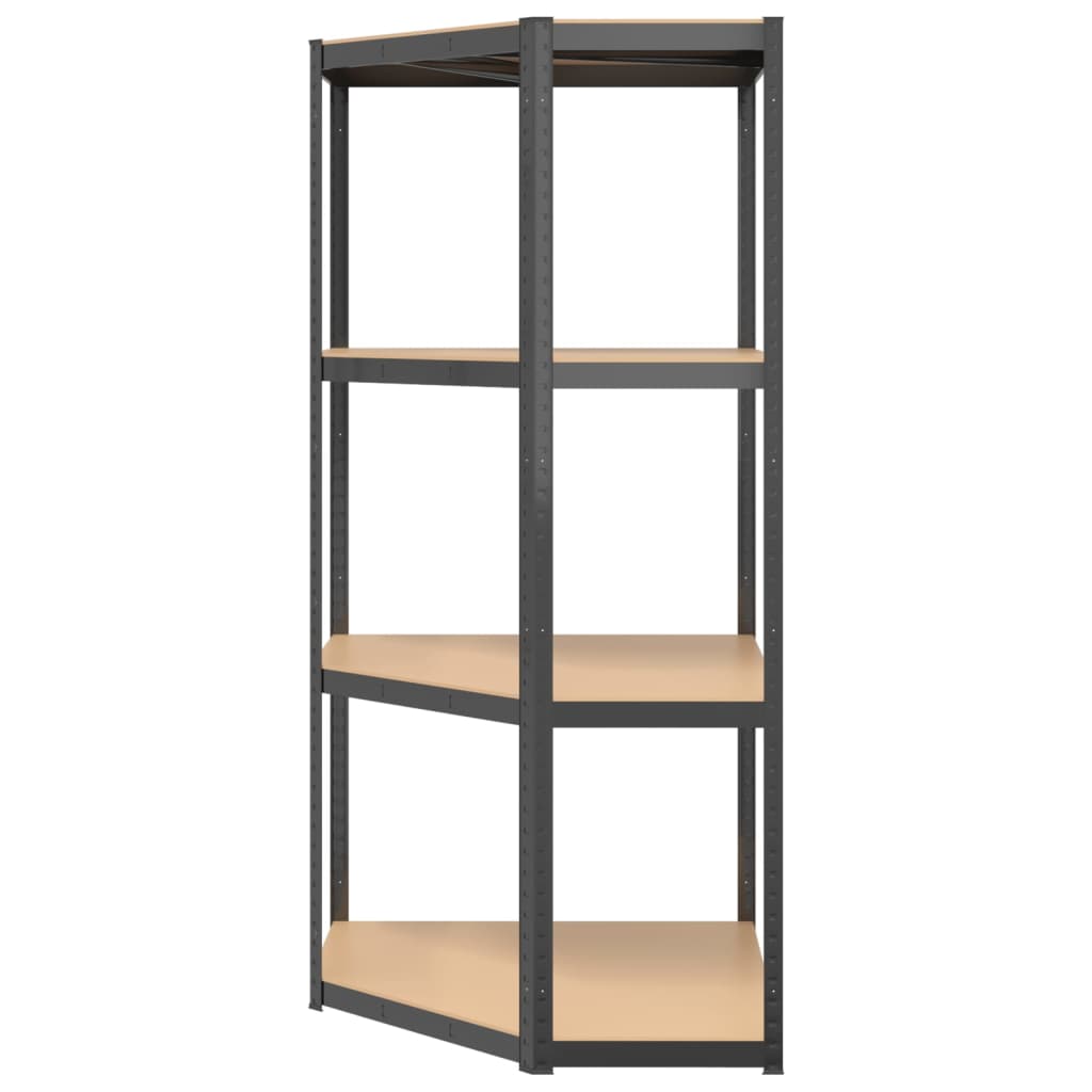 4-Layer Corner Shelf Anthracite Steel&Engineered Wood