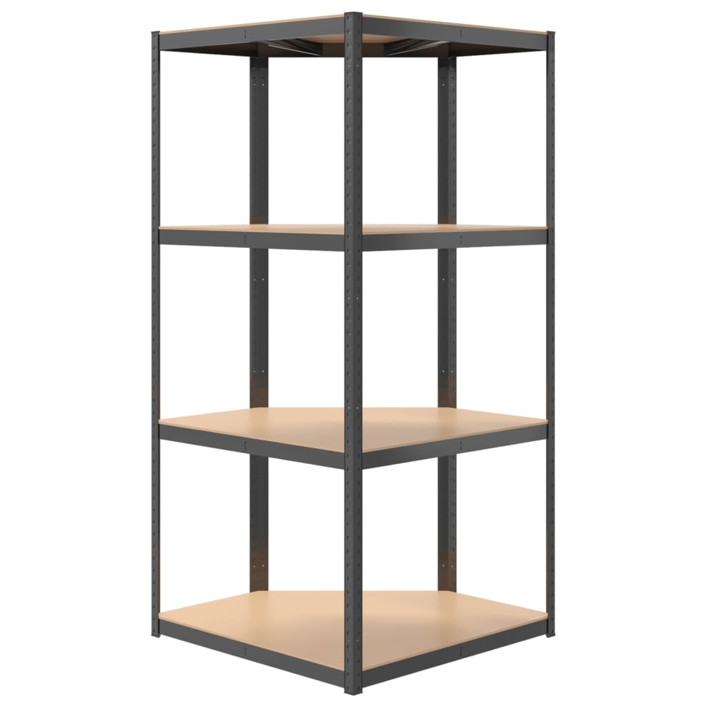 4-Layer Corner Shelf Anthracite Steel&Engineered Wood