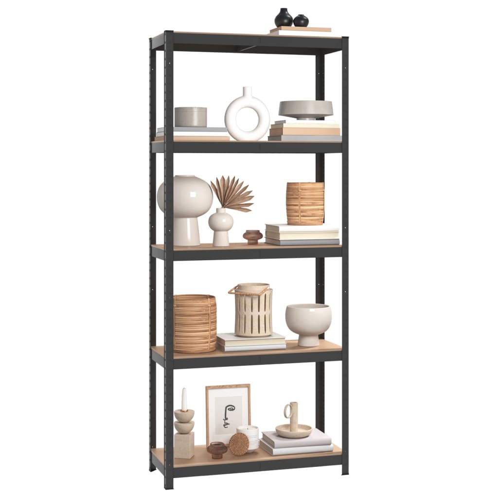 5-Layer Storage Shelf Anthracite Steel&Engineered Wood