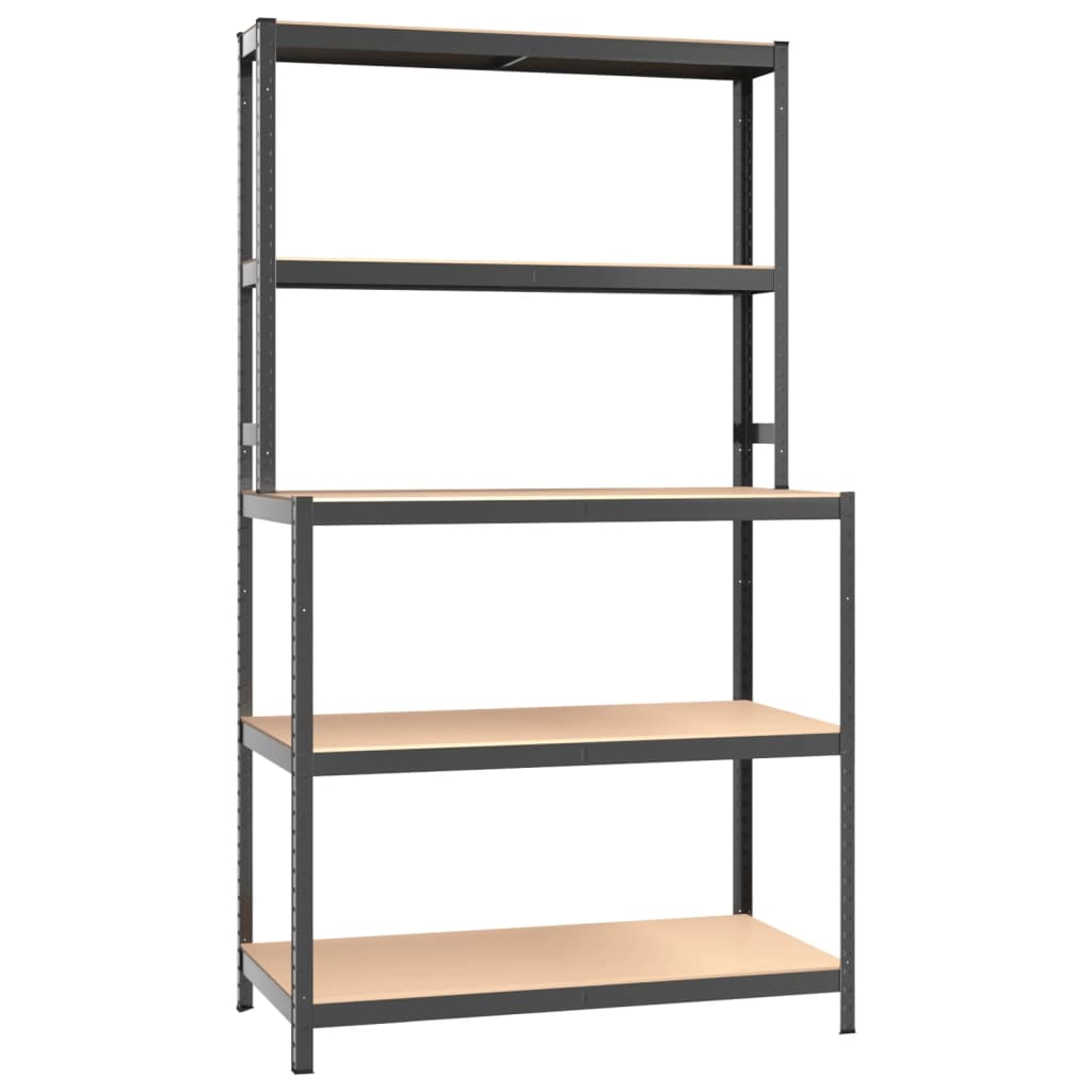 5-Layer Work Table with Shelves Anthracite Steel&Engineered Wood