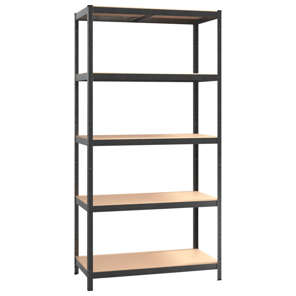 5-Layer Heavy-duty Shelf Grey Steel&Engineered Wood