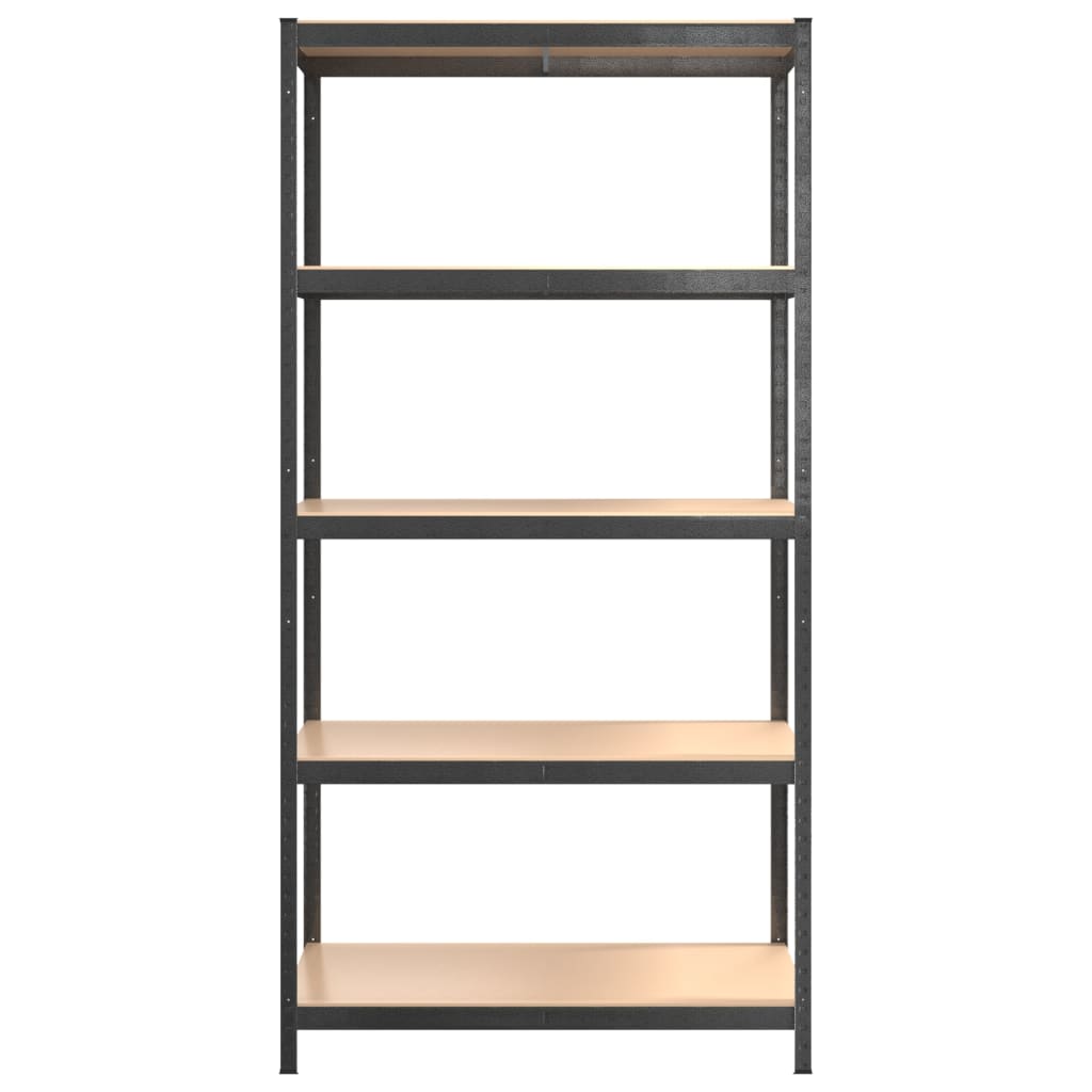 5-Layer Heavy-duty Shelf Grey Steel&Engineered Wood