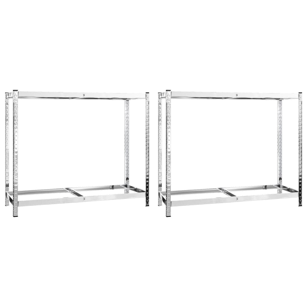 2-Layer Tire Racks 2 pcs Silver 110x40x110 cm Steel