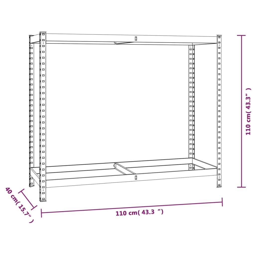 2-Layer Tire Racks 2 pcs Silver 110x40x110 cm Steel