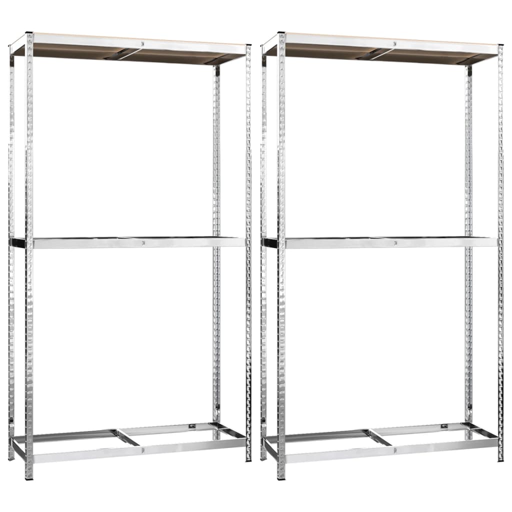 2-Layer Tire Racks 2 pcs Silver 110x40x180 cm Steel