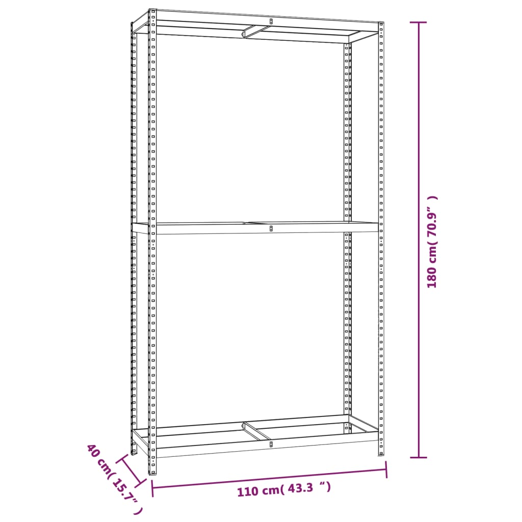 2-Layer Tire Racks 2 pcs Silver 110x40x180 cm Steel