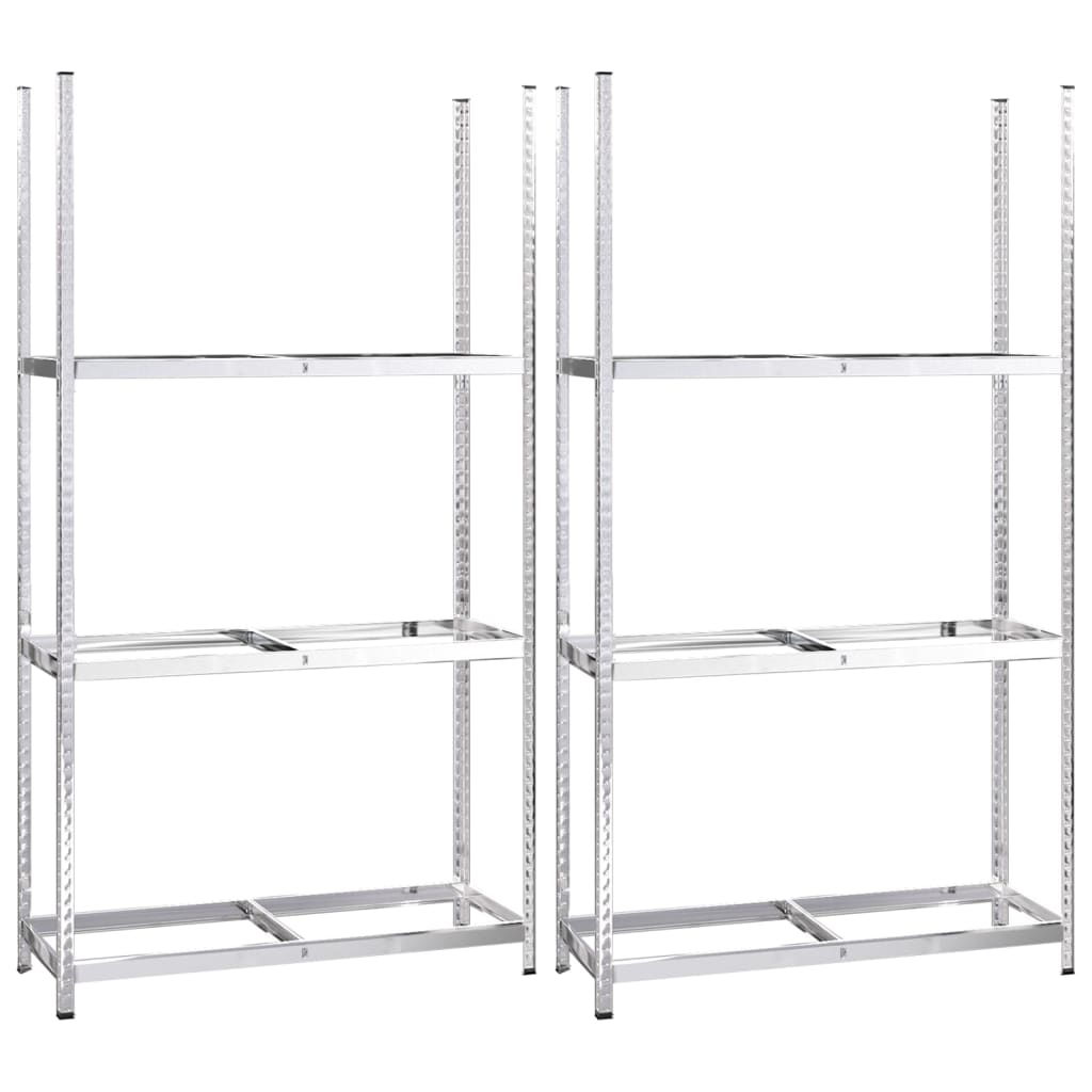 3-Layer Tire Racks 2 pcs Silver 110x40x200 cm Steel