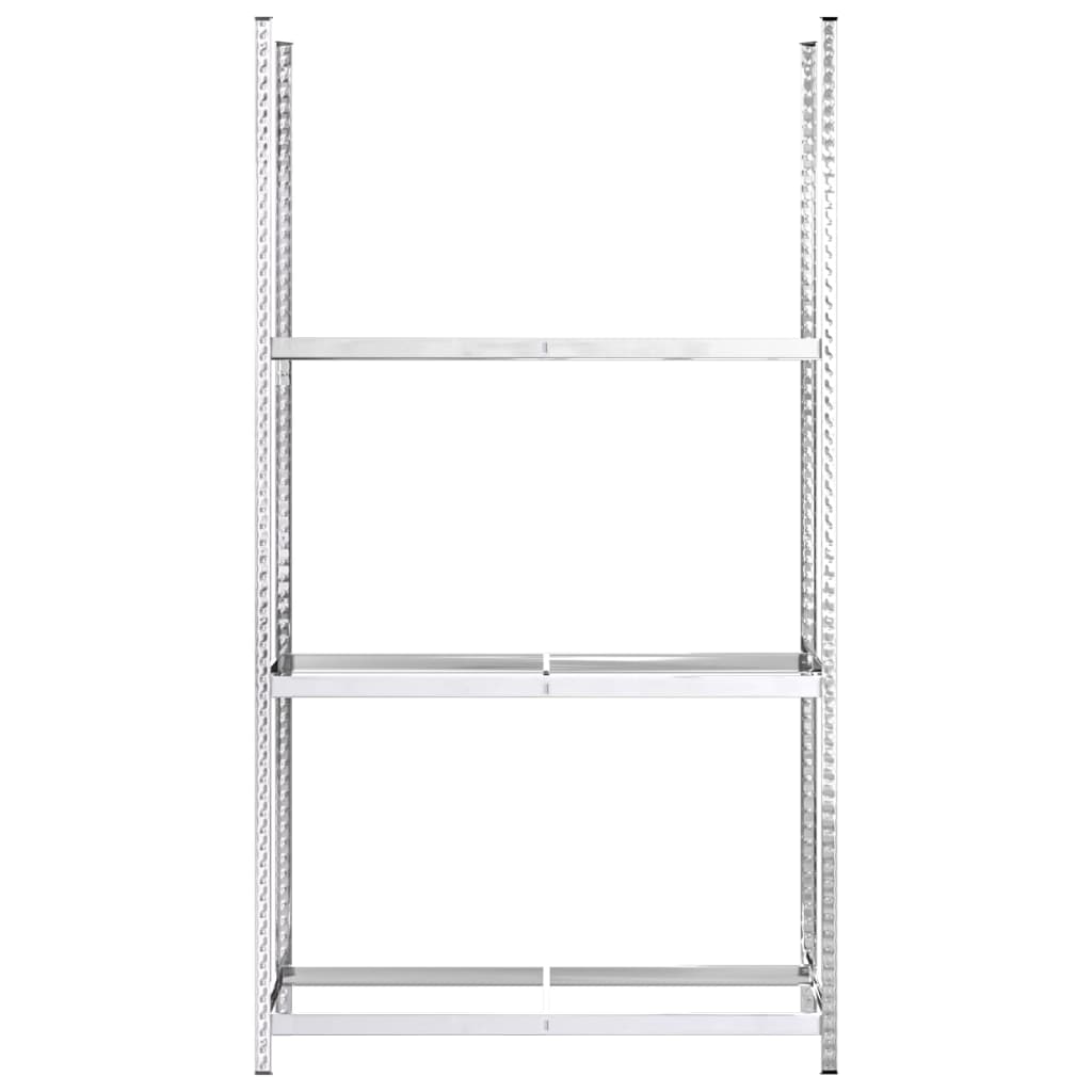 3-Layer Tire Racks 2 pcs Silver 110x40x200 cm Steel