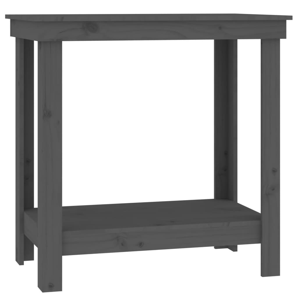 Work Bench Grey 80x50x80 cm Solid Wood Pine